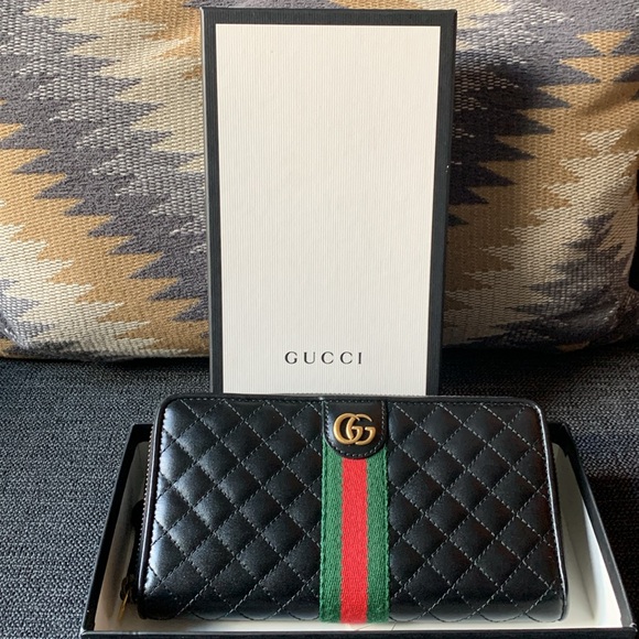 🖤❤️💚Gucci Quilted Leather Web GG Marmont Zip Around Wallet🖤❤️💚 - Picture 13 of 13
